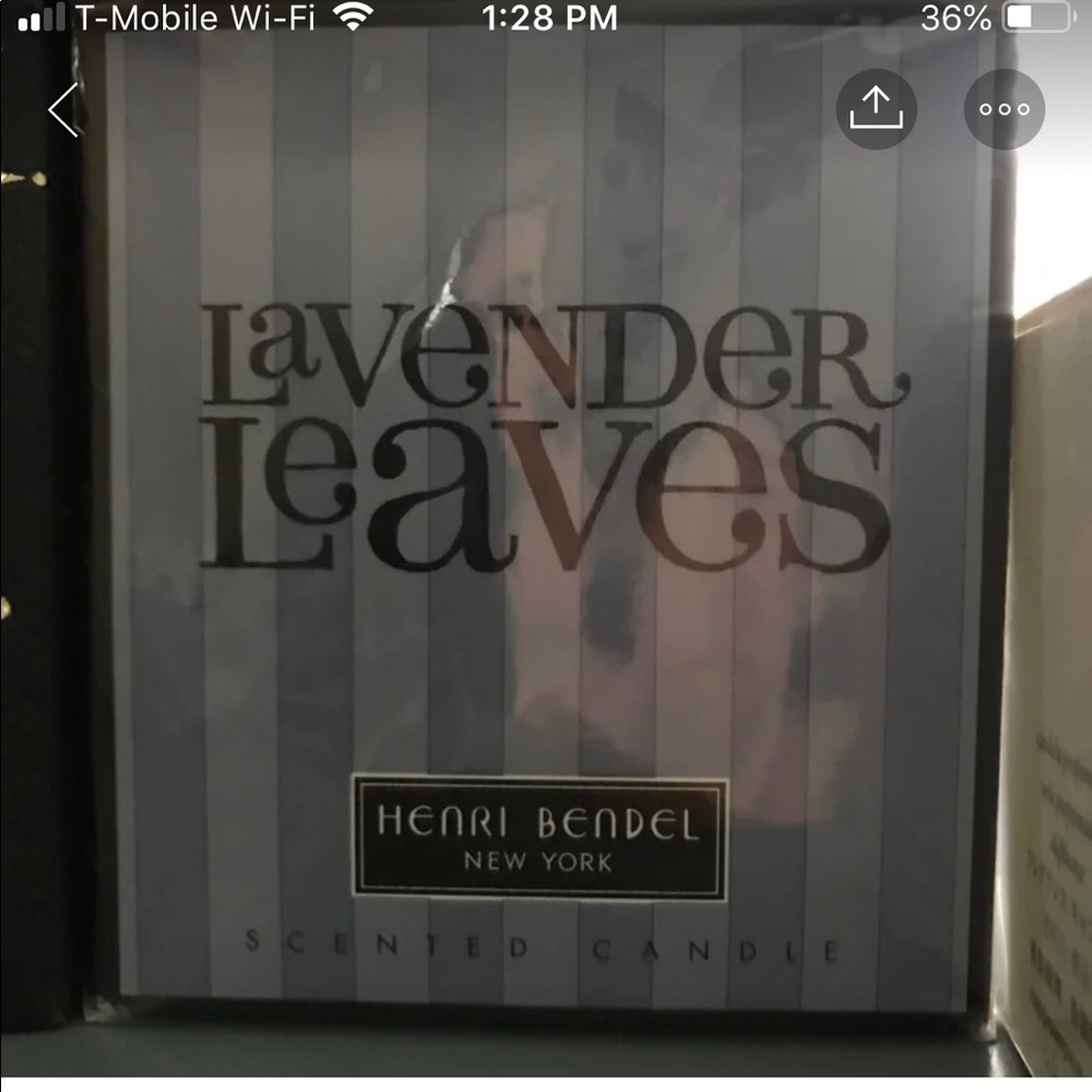 Brand New Henri Bendel Lavender Leaves Candle